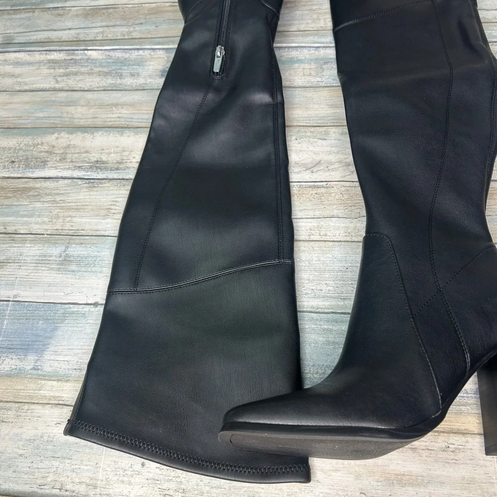Marc Fisher Boots Denki 2 Womens Over The‎ Knee  Black Faux Leather Size 6